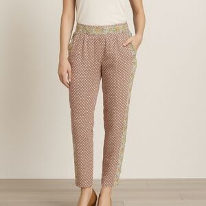 FREE PEOPLE Easy Pleat Pant in Red Geo Ditsy